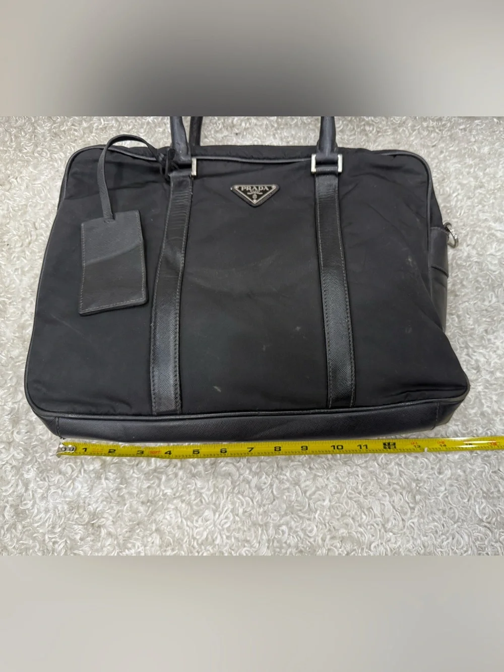 PRADA - Black Nylon Leather Business Bag